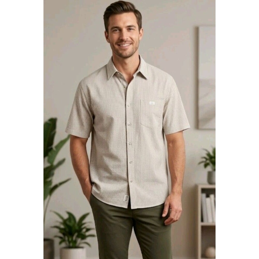 Echo Unltd Woven Shirt The Dwyer Button Pocket Cotton Size L